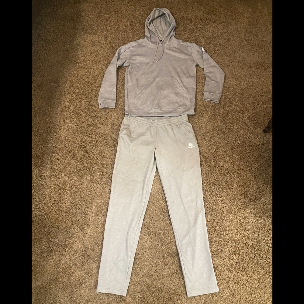 Adidas Woman’s 2-Piece Hoodie Sweatsuit Set.